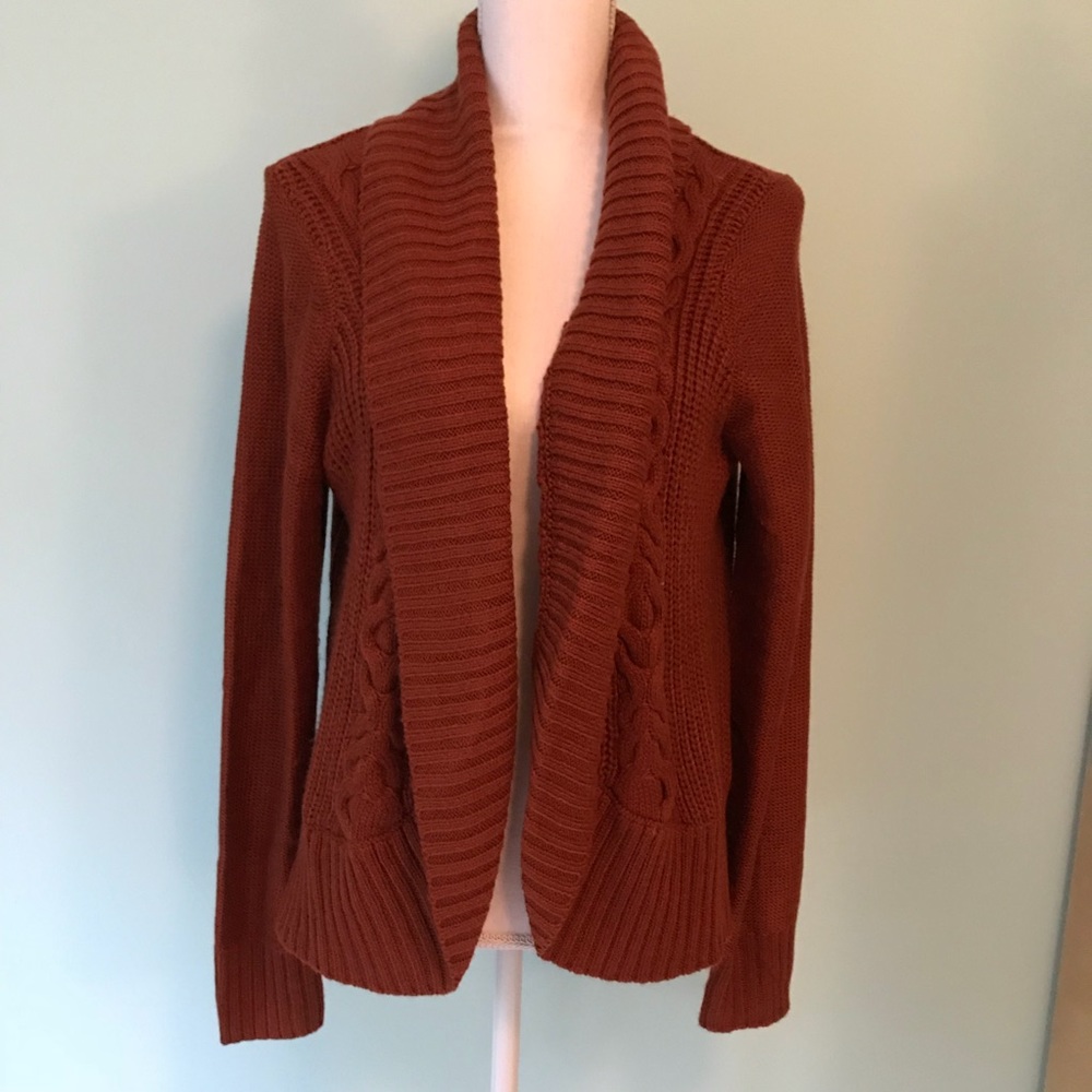 Mossimo XL Burnt Orange Knit Sweater Cardigan